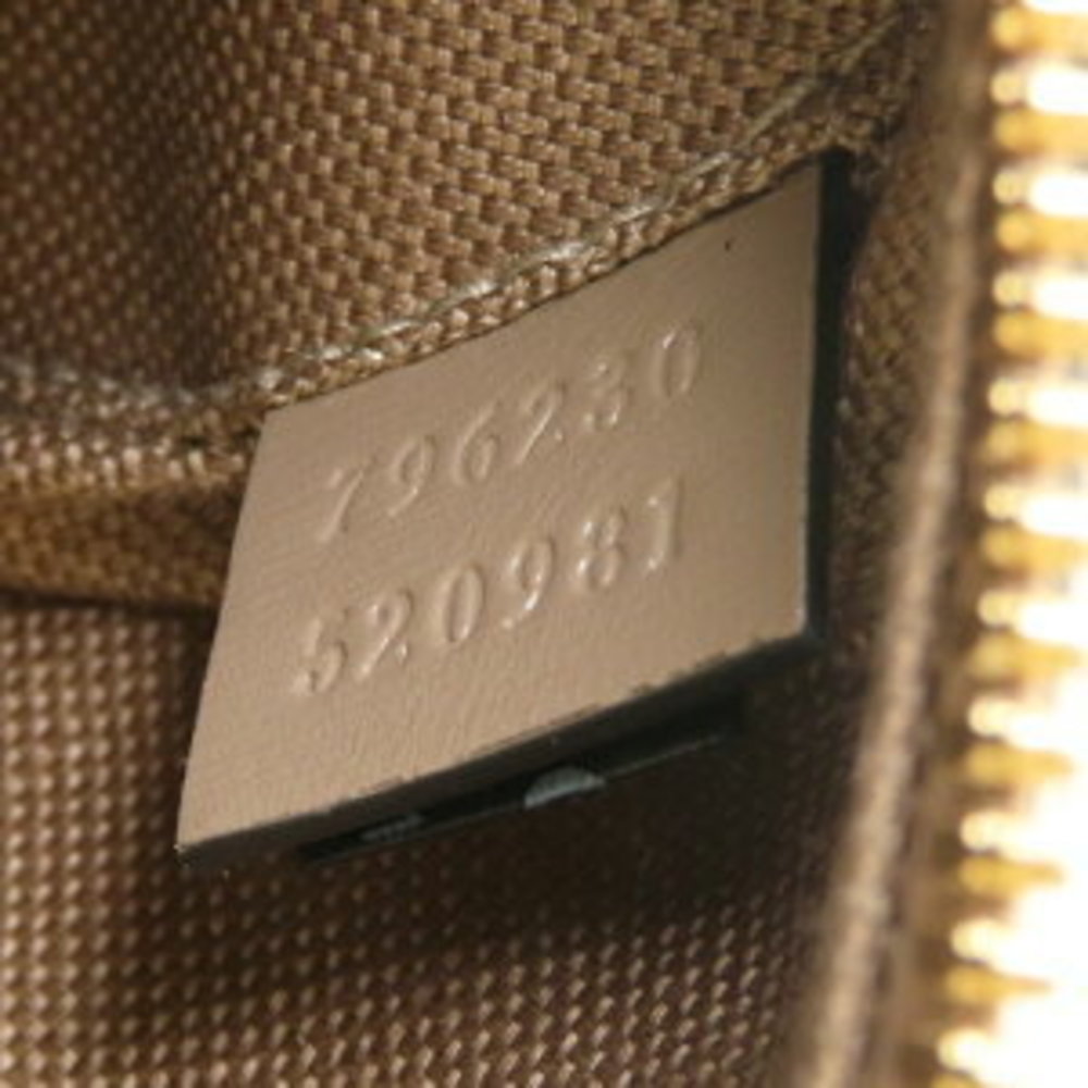 Gucci GG Shadow Black Shoulder Bag Leather Toile Taupe - Picture 8 of 9